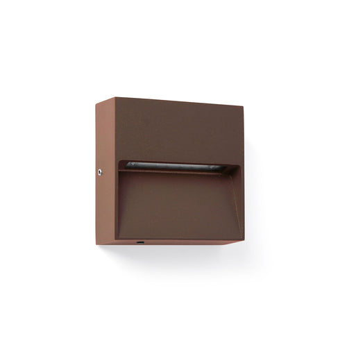 Faro Dune Dune Square LED buitenwandlamp, roestbruin, IP65, kleurtemperatuur 2200-4000K