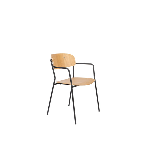 Housecraft Living Jolien Eetkamerstoelen armleuning Zwart/Wood - Set van 2 - vtwonen shop