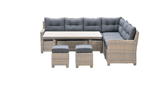 Seagull lounge-diningset - 5-delig - rechts - vintage willow - zwart