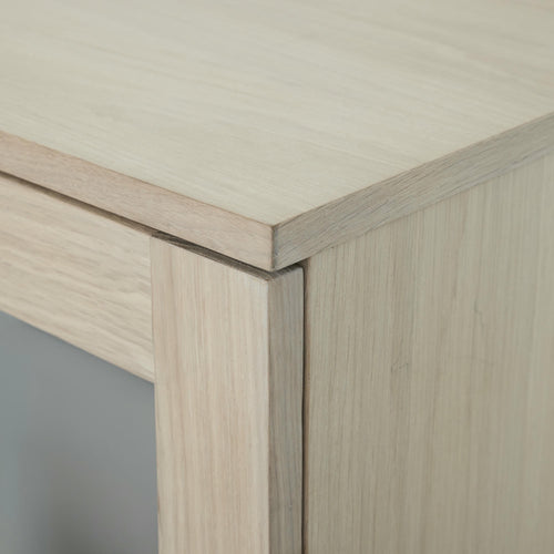 Furnhouse 4-deurs wandkast Kerteminde - Witte olie - MDF, Eikenfineer, Glas - 37x213x60
