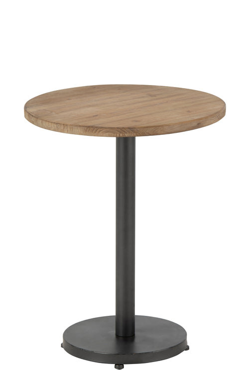 J-Line bijzettafel Bar Rond - metaal/hout - bruin - vtwonen shop