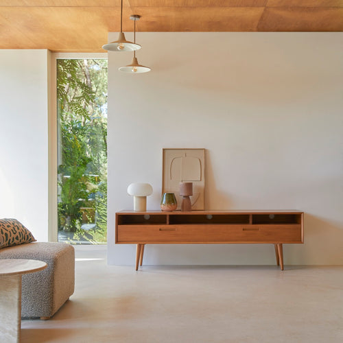 Tikamoon Mahoniehouten tv-meubel 180 cm - Naturel