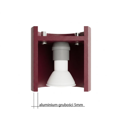 Sollux Lighting Plafondlamp ORBIS 2 bordeaux - 26x10x12cm
