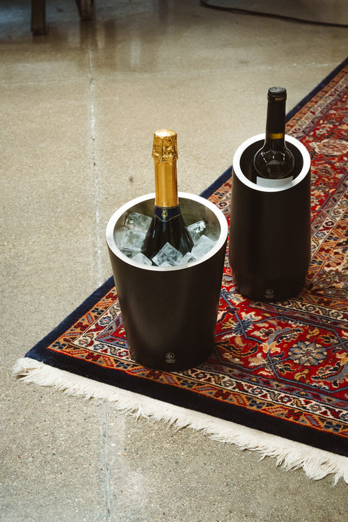 Leopold Vienna - Wijnkoeler dubbelwandig mat zwart RVS - vtwonen shop