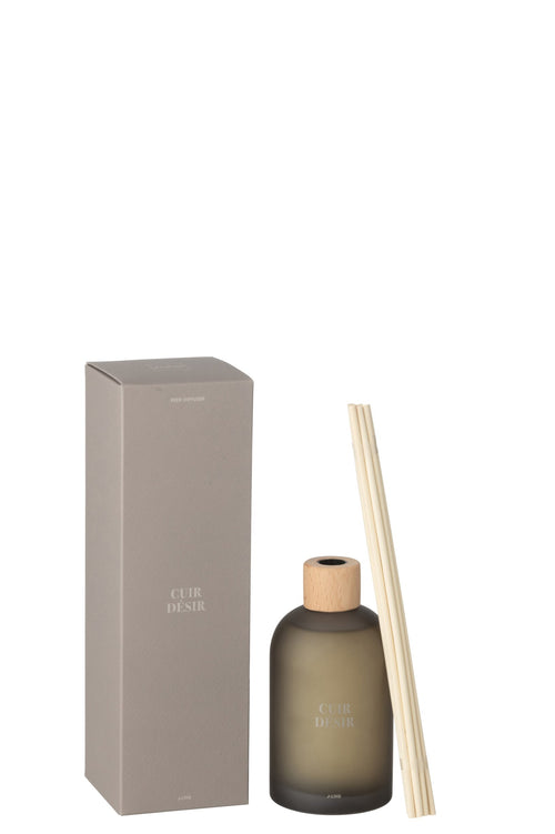 J-Line geurstokjes Accords Essentiels - Cuir Désir - bruin - 250 ml