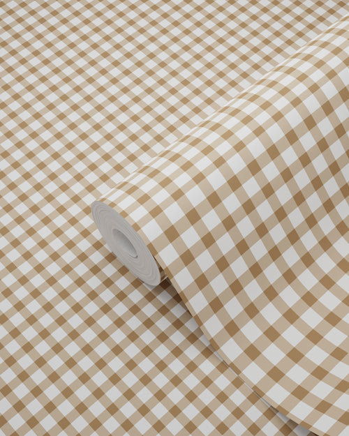 ESTAhome behang ruitjes bruin - 50 x 900 cm - 132147