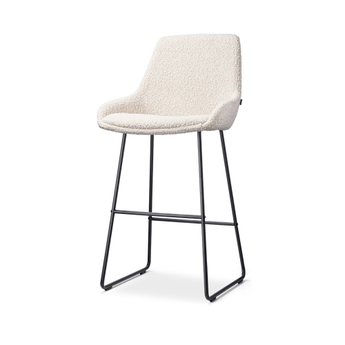 Nolon Nino-Isa Barkruk Bouclé Beige - Stof - Zwart Onderstel - 75 cm - vtwonen shop