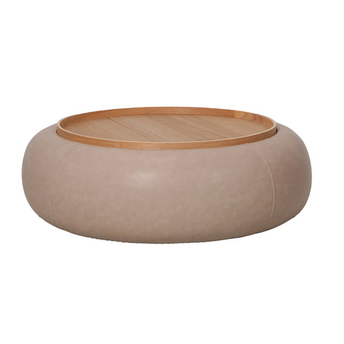 DÉJA Living Salontafel Draby - Taupe/Naturel - Met Opbergruimte - Ø102cm - vtwonen shop