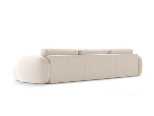 Cosmopolitan Design Converteerbare panoramische bank met opbergdoos Tonale 5-zits, chenille lichtbeige - 149x362x88cm