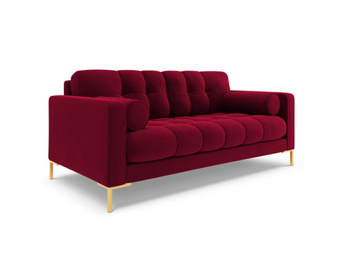 Cosmopolitan Design Bank Bali 2-zits, flueel, rood - 96x152x75cm