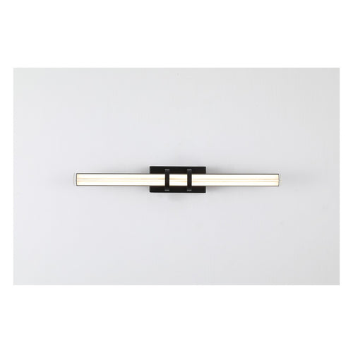 Searchlight Parma LED-wandlamp, matzwart metaal en helder glas