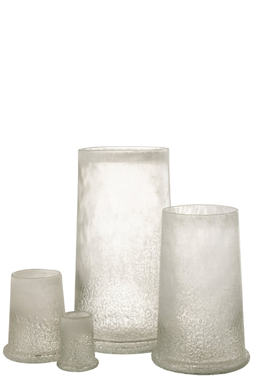 J-Line windlicht suiker - glas - wit - extra large