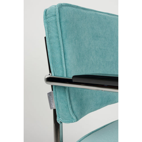 Zuiver Ridge Rib Eetkamerstoelen armleuning Blauw - Set van 2 - vtwonen shop