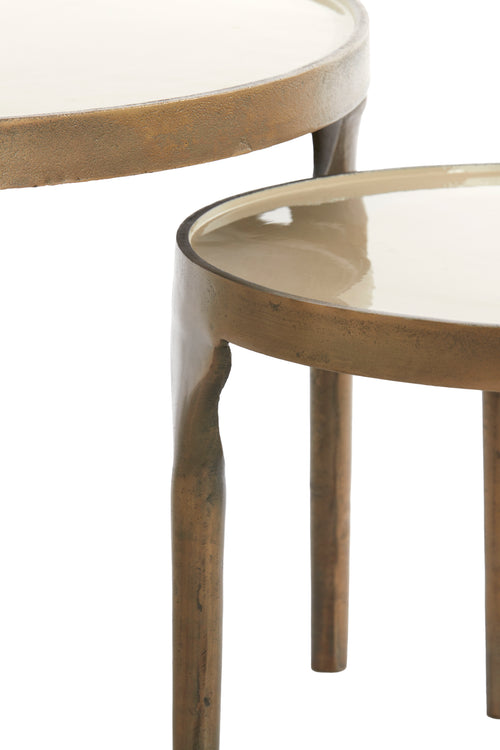 Light & Living bijzettafel LAPAZ - Ø85x45cm - brons - Set van 2 - vtwonen shop