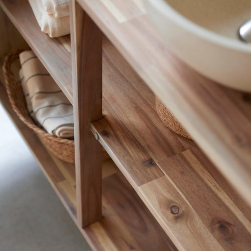 Tikamoon Badkamermeubel van massief acaciahout 120 cm - Naturel - vtwonen shop