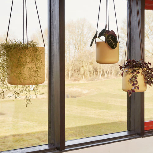 Hübsch hangende potten Bloom - katoen/ijzer - ø17xh16, ø21xh20, ø25xh24cm - vtwonen shop