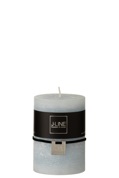 J-Line cilinderkaars - lichtblauw - medium - 42U - 6 stuks