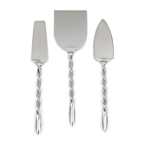 Rivièra Maison RM Twisted Cheese Knives 3 pieces - Roestvrij Staal - Zilver - vtwonen shop