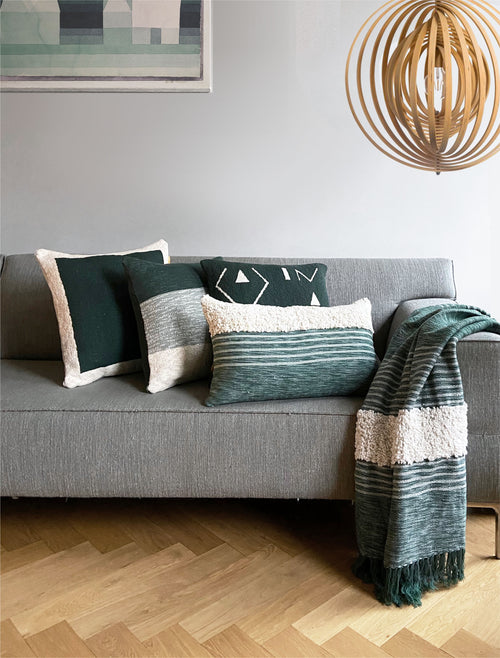 Malagoon kussen Tribal - groen melee - 35x60cm