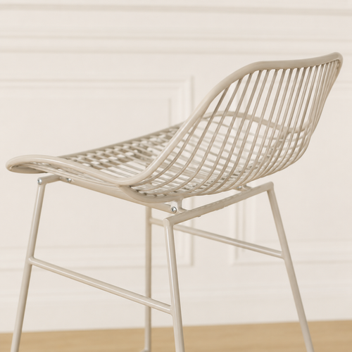 Nolon Pleun Metalen Barkruk Grijsbeige