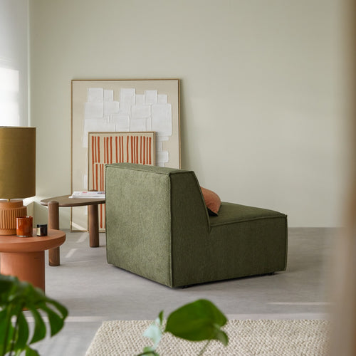 Tikamoon Modulaire fauteuil zonder armleuningen van groene stof - Groen