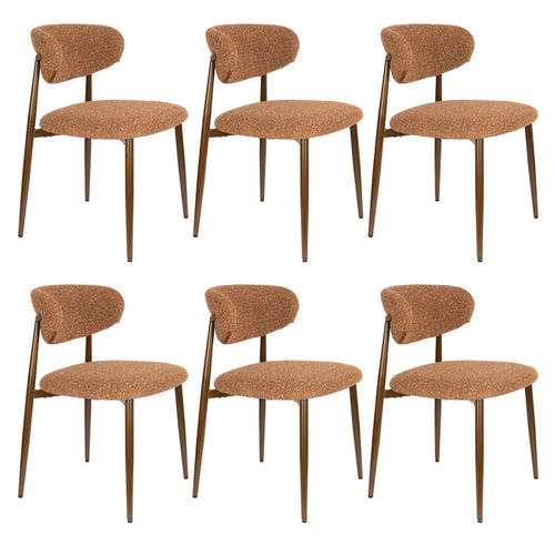 Housecraft Living Noor Eetkamerstoelen Terracotta - Set van 6
