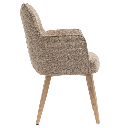 DÉJA Living Eetkamerstoel Zayn - Taupe/Naturel - Zithoogte 47cm - Set van 2 - vtwonen shop