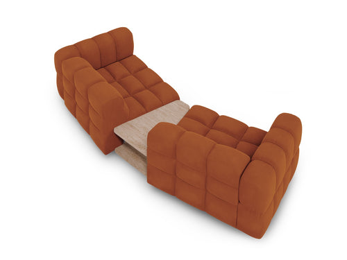Cosmopolitan Design Modulaire bank Sky 2-zits, flueel, terracotta - 148x280x70cm