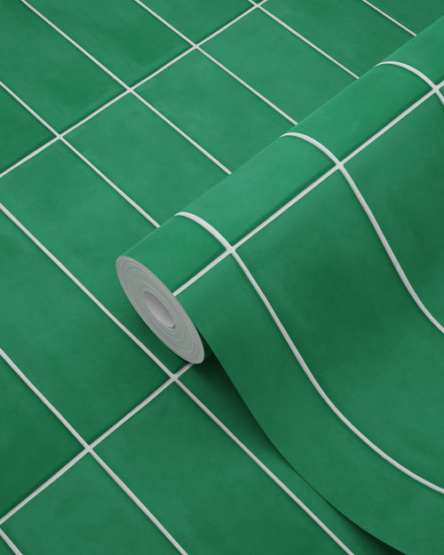 ESTAhome behang tegelmotief donkergroen - 50 x 900 cm - 131534 - vtwonen shop