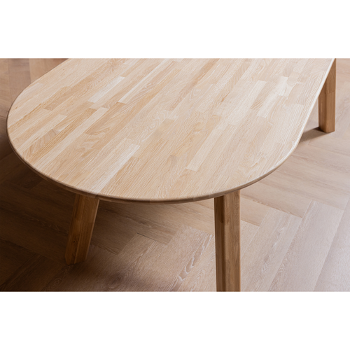 WOOOD eettafel ovaal vingerlas Tablo - Eiken - Transparant - 220x90