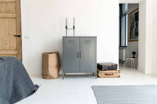 MaximaVida metalen lockerkast Finn 80 x 40 x 102 cm muisgrijs - 2 schappen - vtwonen shop