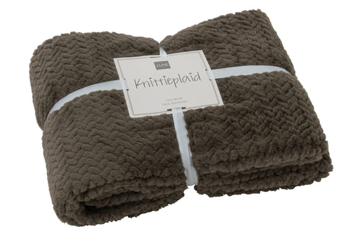 J-Line plaid - polyester - donkerbruin
