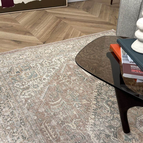 Interieur05 Vintage vloerkleed Ethel Bruin - 230 x 160 cm
