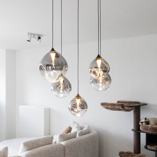 Atmooz hanglamp Rosado 5 - zwart - Ø 55 x H 170 cm - geïntegreerde led