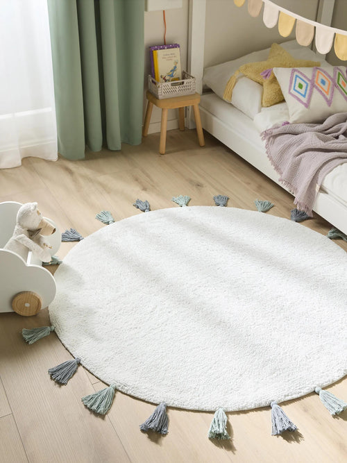 benuta wasbaar kindervloerkleed Malu - blauw - ø 80 cm