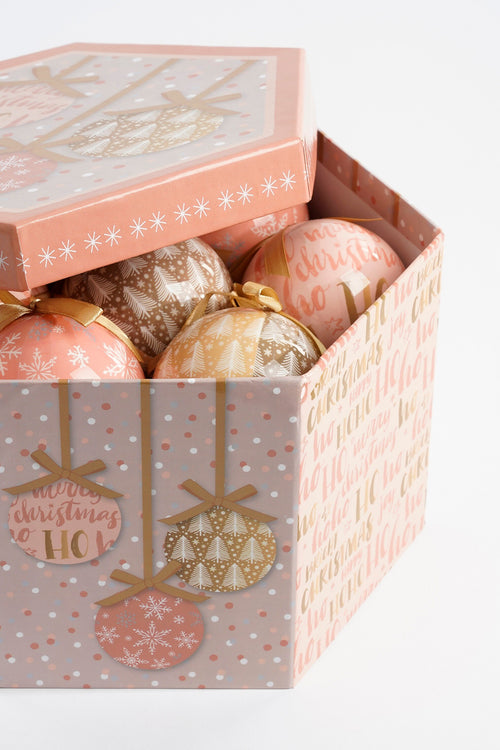 House of Seasons Kerstballen Cadeauset - 14 Stuks - Ø8 cm - Onbreekbaar - Perzik, Roze - vtwonen shop