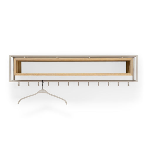 Spinder Design kapstok School 120 - Silky Taupe / Eiken - 12 haken