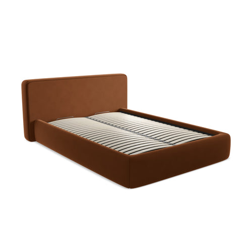 LaMiaSofa Bed met opbergruimte Firenze - velours - terracotta - 180x225x82