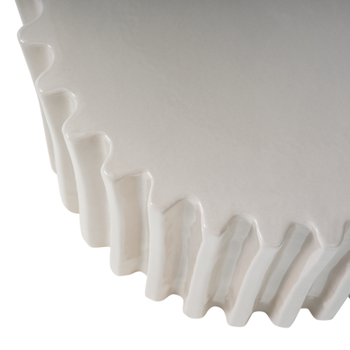 vtwonen decoratieve bijzettafel Grooves - Keramiek - Zand - 33x40x40