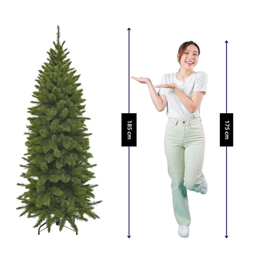 Triumph Tree Bristlecone Pilar Kerstboom - Smalle Kunstboom voor Kleine Ruimtes - Kerstversiering met Natuurlijke Uitstraling en Bruine Takken - H185