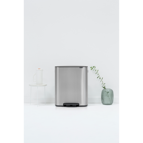 Brabantia Bo Pedaalemmer, met 2 binnenemmers, 2 x 30 liter - Matt Steel Fingerprint Proof