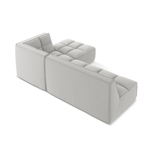 LaMiaSofa Modulaire hoekbank rechts Belluno - velours - zilver - 258x178x75