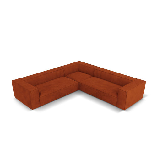 Cosmopolitan Design - Symmetrische hoekbank Turin 5-zits, structurele stof terracotta - 280x280x68cm