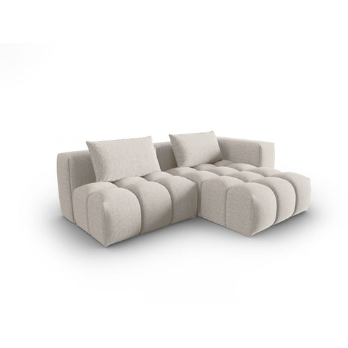 Cosmopolitan Design - Modulaire hoekbank rechts Verona 3-zits, structurele stof beige - 145x205x70cm