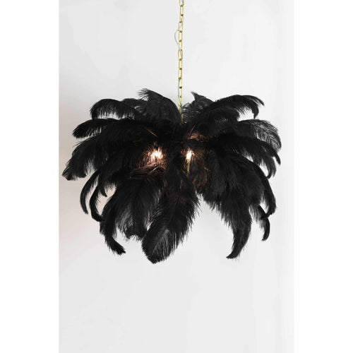 Light & Living hanglamp Feather - zwart - Ø80cm - vtwonen shop
