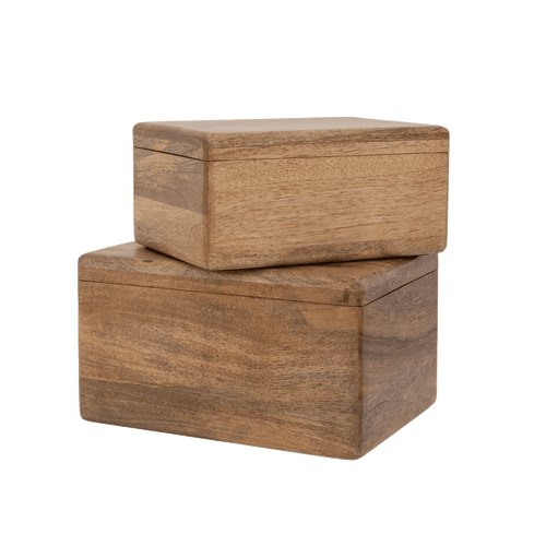 Urban Nature Culture kist mango wood set of 2 Natural - 27x20x15cm - vtwonen shop