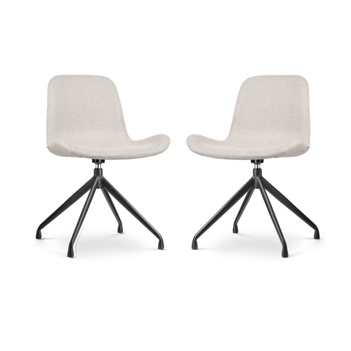 Nolon Nola-Fé Draaibare Eetkamerstoelen Set van 2 Beige - Zwart - vtwonen shop