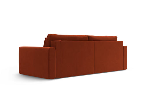 Cosmopolitan Design Omkeerbare converteerbare hoekbank met opbergdoos Belfast 3-zits, flueel kastanjebruin - 149x240x84cm