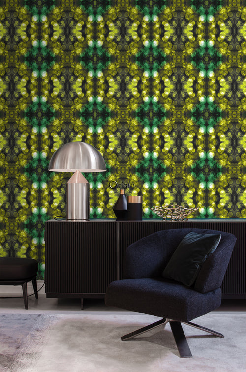 Origin Wallcoverings behang kaleidoskoop-motief geel en groen - 53 cm x 10,05 m - 337201 - vtwonen shop