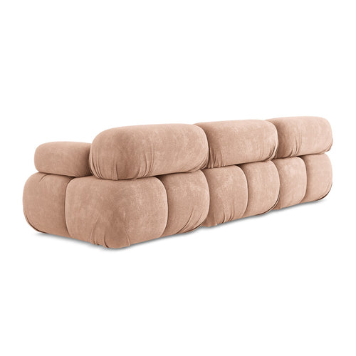 LaMiaSofa 3-zits bank Sanremo - chenille stof - perzik - 285x96x70